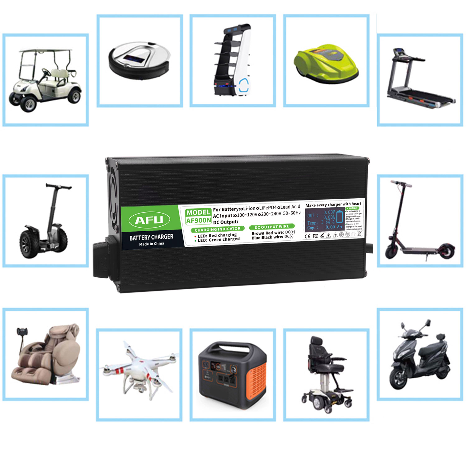 84V 20A Smart Charger - Ładowarka LiFePO4 58,4V 15A z wyświetlaczem
